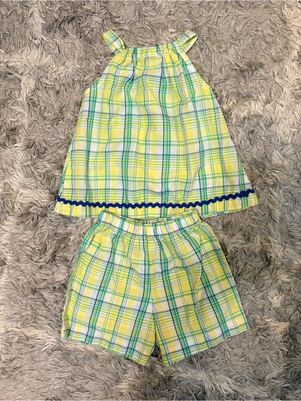 The Bailey Boys Plaid Frog Applique Top & Shorts 2-Piece Set